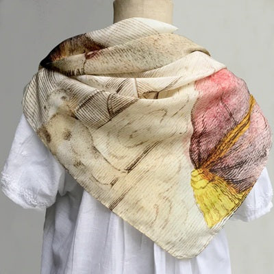 【JOHN DERIAN】シルクスカーフ Calm Cat Silk Scarf
