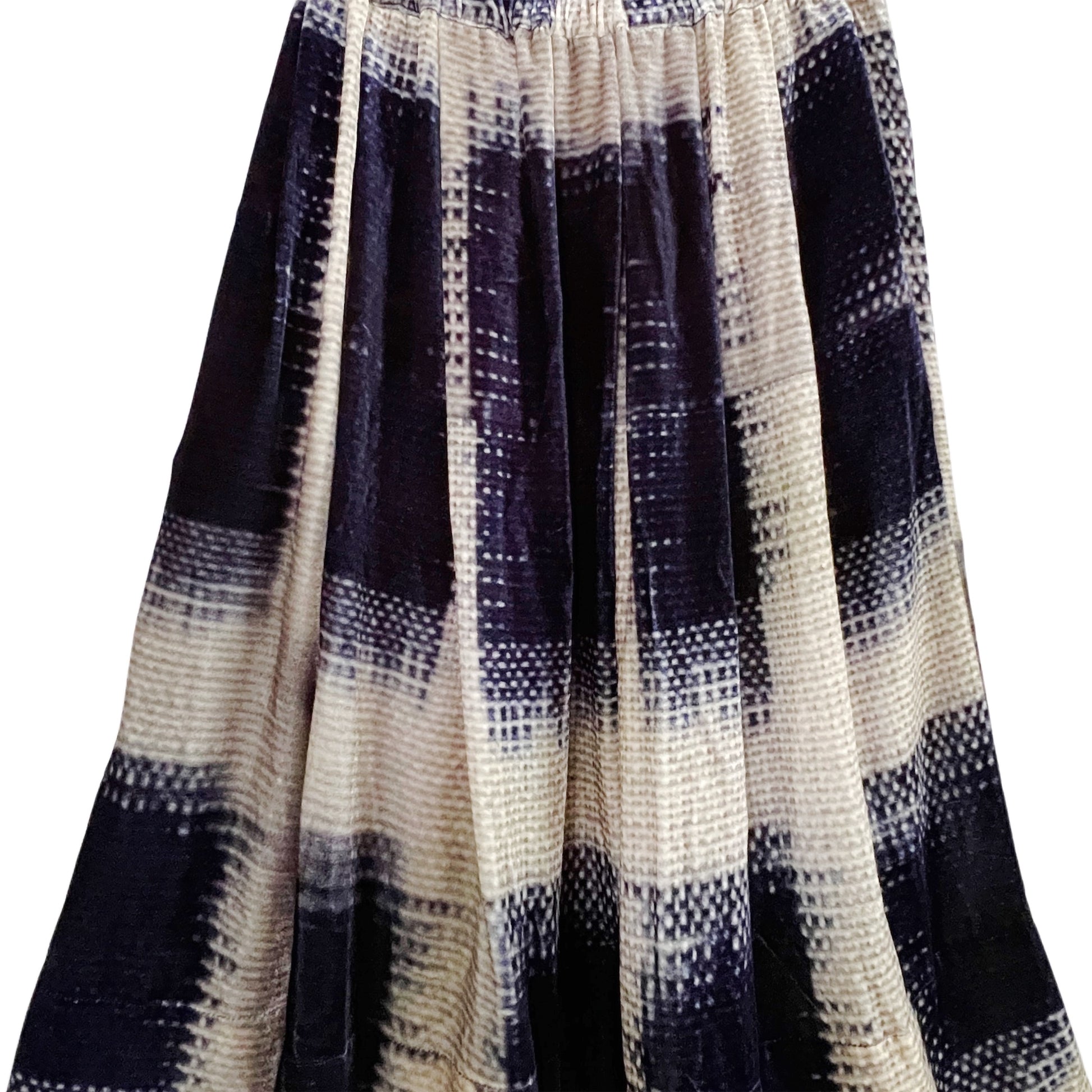 【colomba ledddi】Skirt_Gonna Martina_Silk velvet_Ikat Fiore Giallo