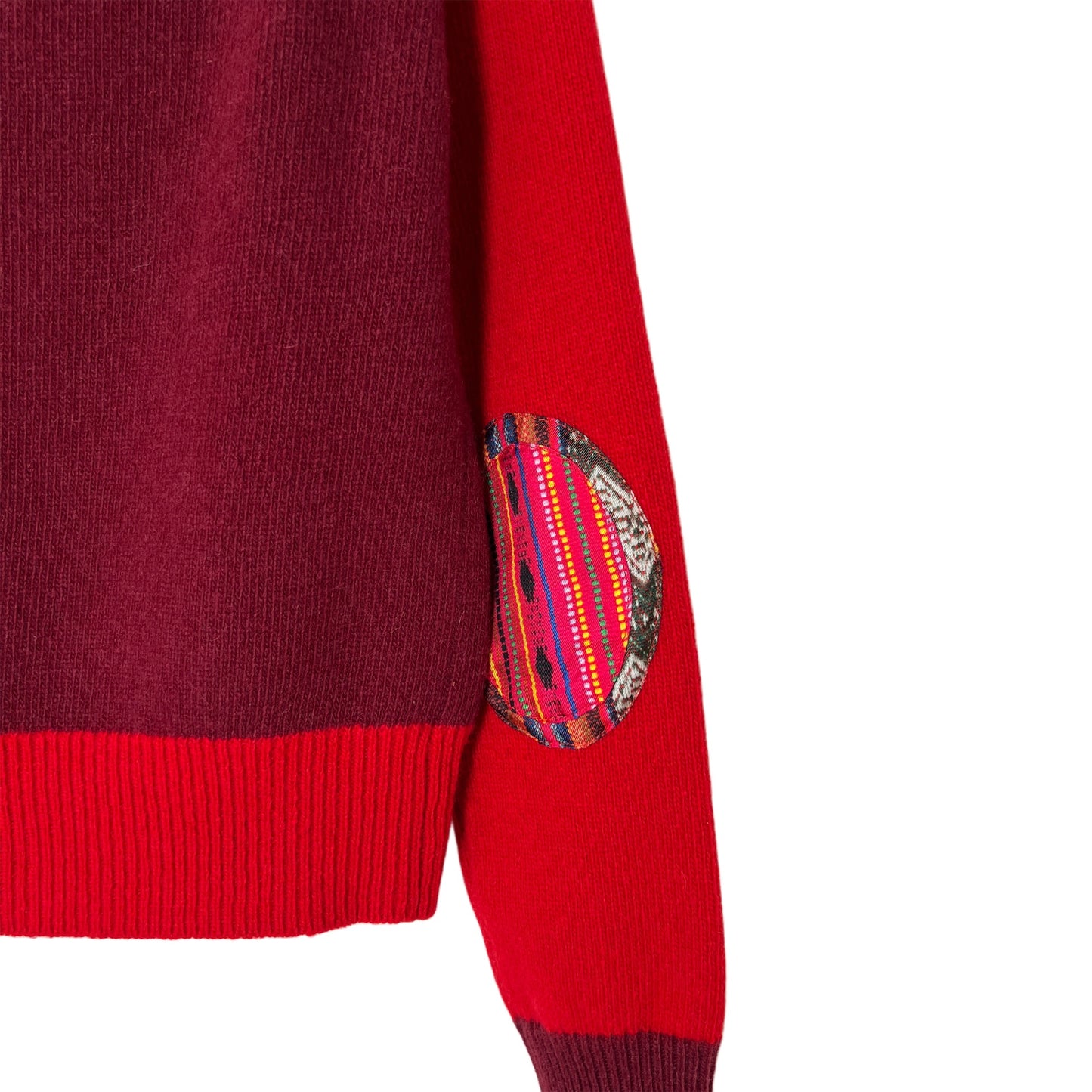 【La Prestic Ouiston】round neck cardigan with elbow patch