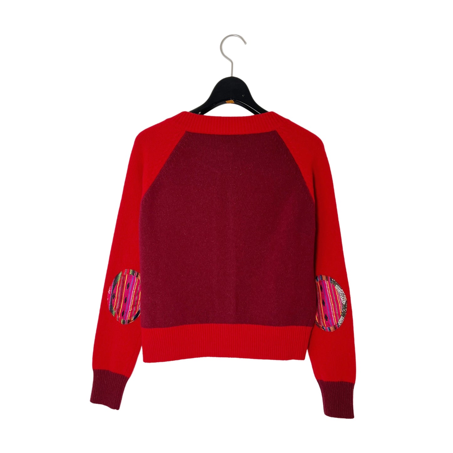 【La Prestic Ouiston】round neck cardigan with elbow patch
