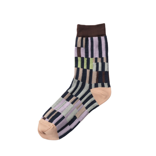 【TRICOTE】RANDOM PLAID PATTERN PATCH SOCKS