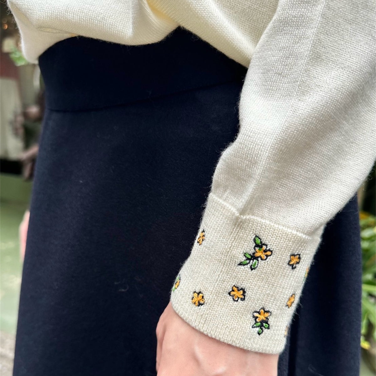 【Mii Collection】Hand Embroidered Full Sleeve Sweater #105