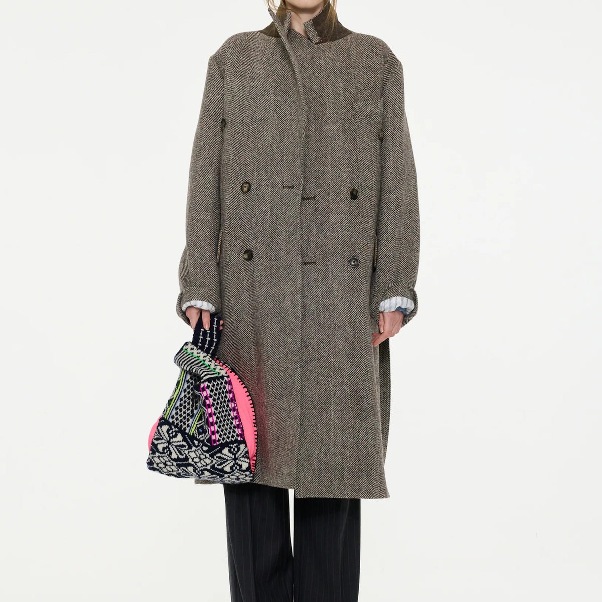 【LA FETICHE】Menswear Styled Overcoat In Harris Tweed