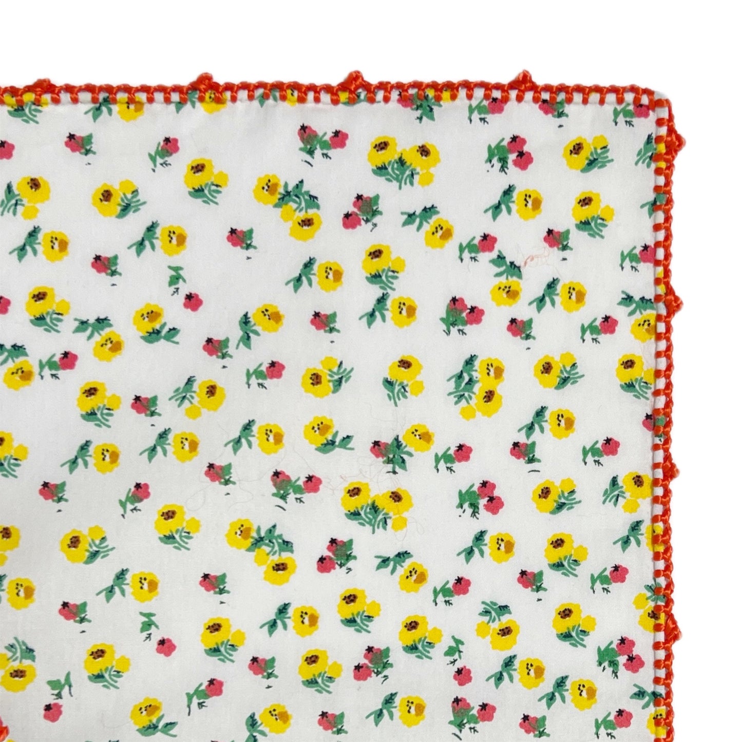 【Leo Atlante】刺繍パッチワークテーブルクロス 138x138 cm flowers+stripes_yellow