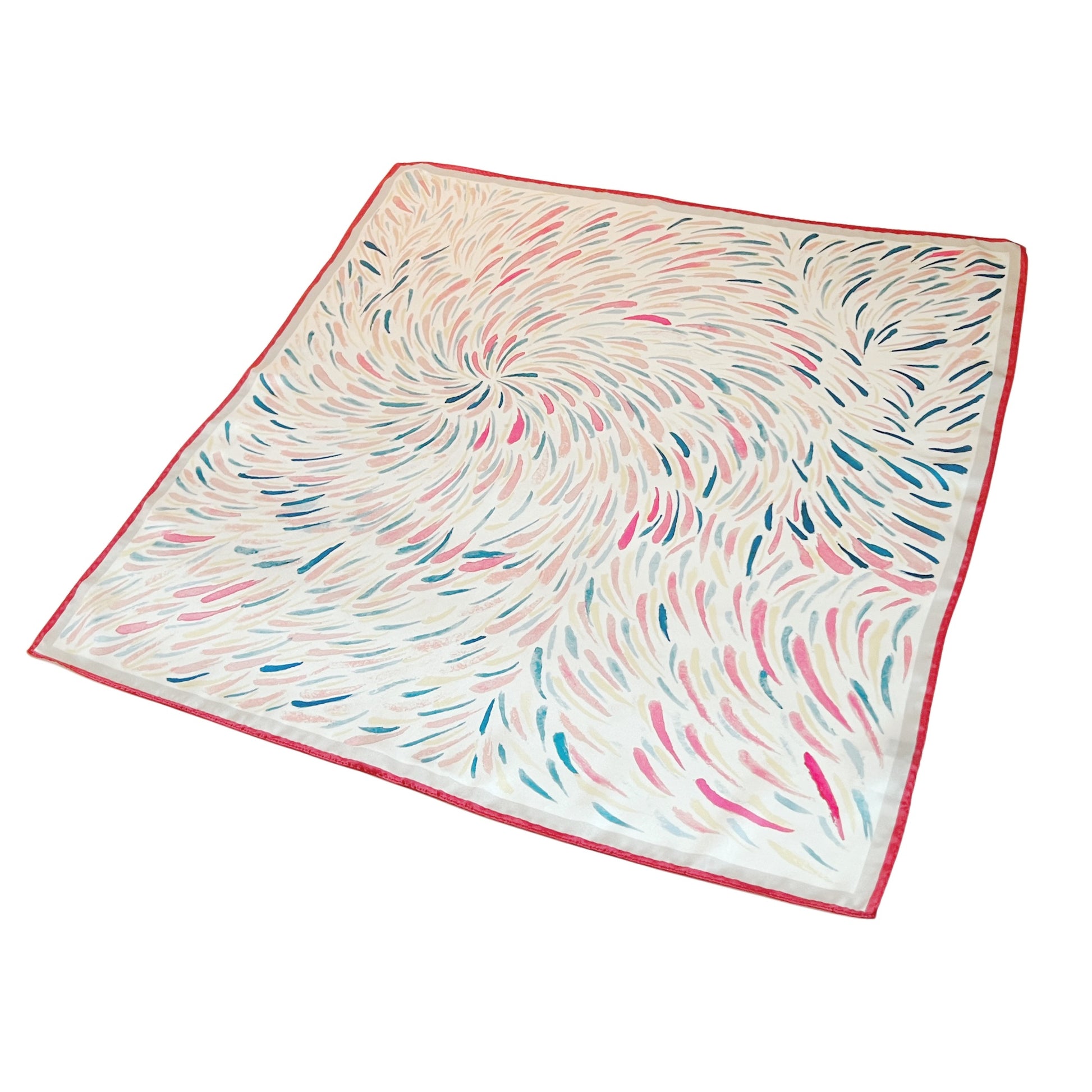 【Sayoko.M】silk scarf fireworks red