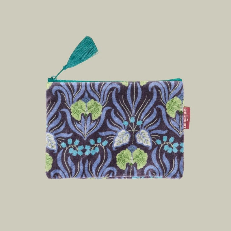 【Les Touristes】Medium Velvet Pouch_blue
