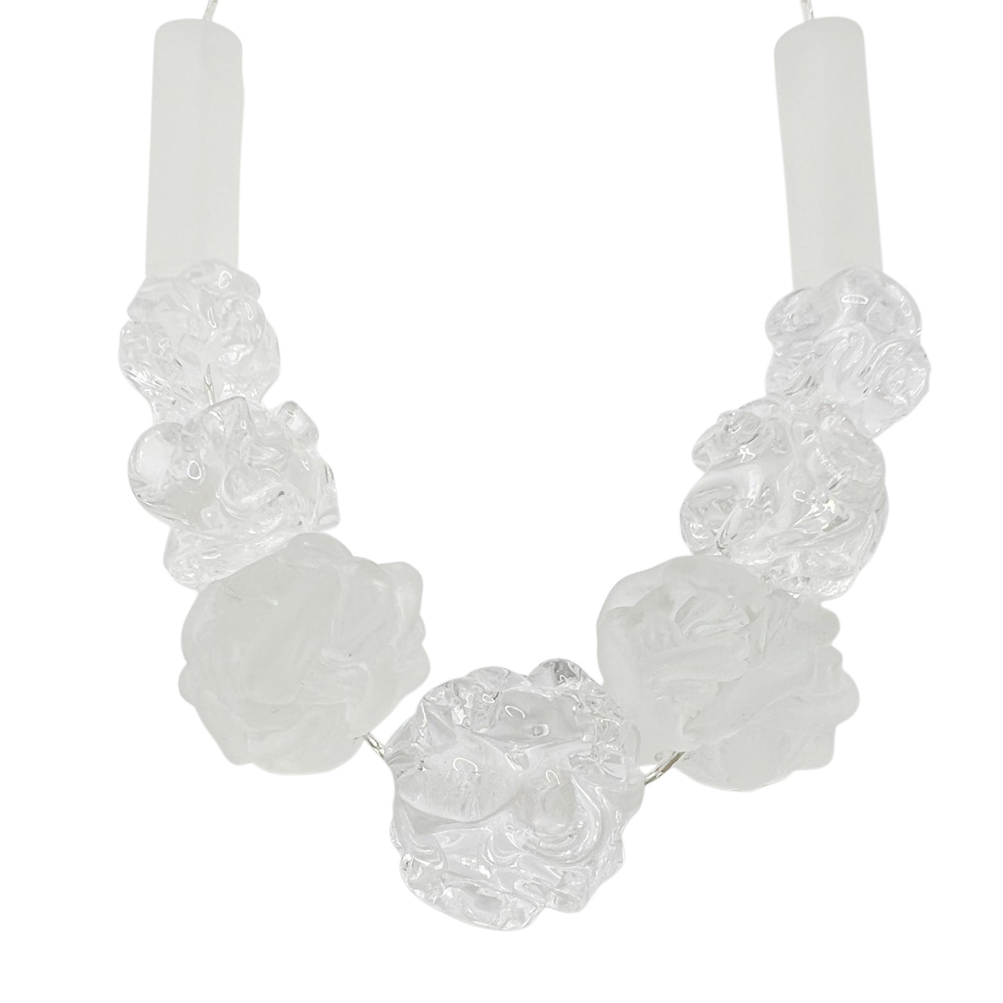 【helena rohner】glass and resin-3D beads necklace with silver chain