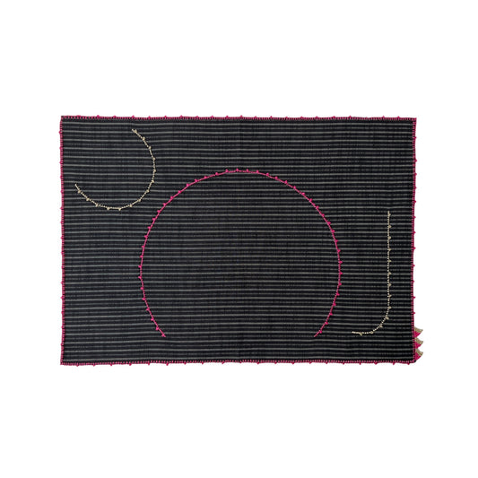 【Leo Atlante】Placemat_dark brown,pink edge