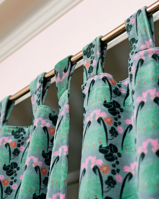 【Les Touristes】Velvet curtain_sage green