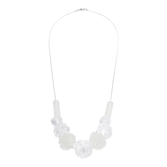 【helena rohner】glass and resin-3D beads necklace with silver chain