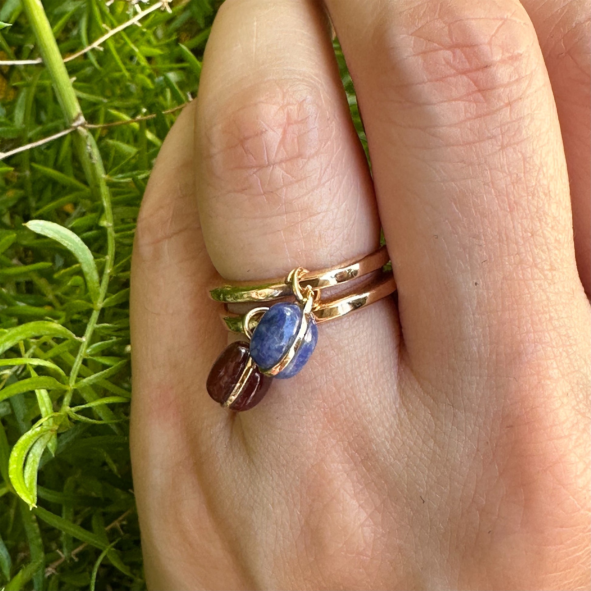 【helena rohner】fine round gold plated brass ring with stone_cornelian