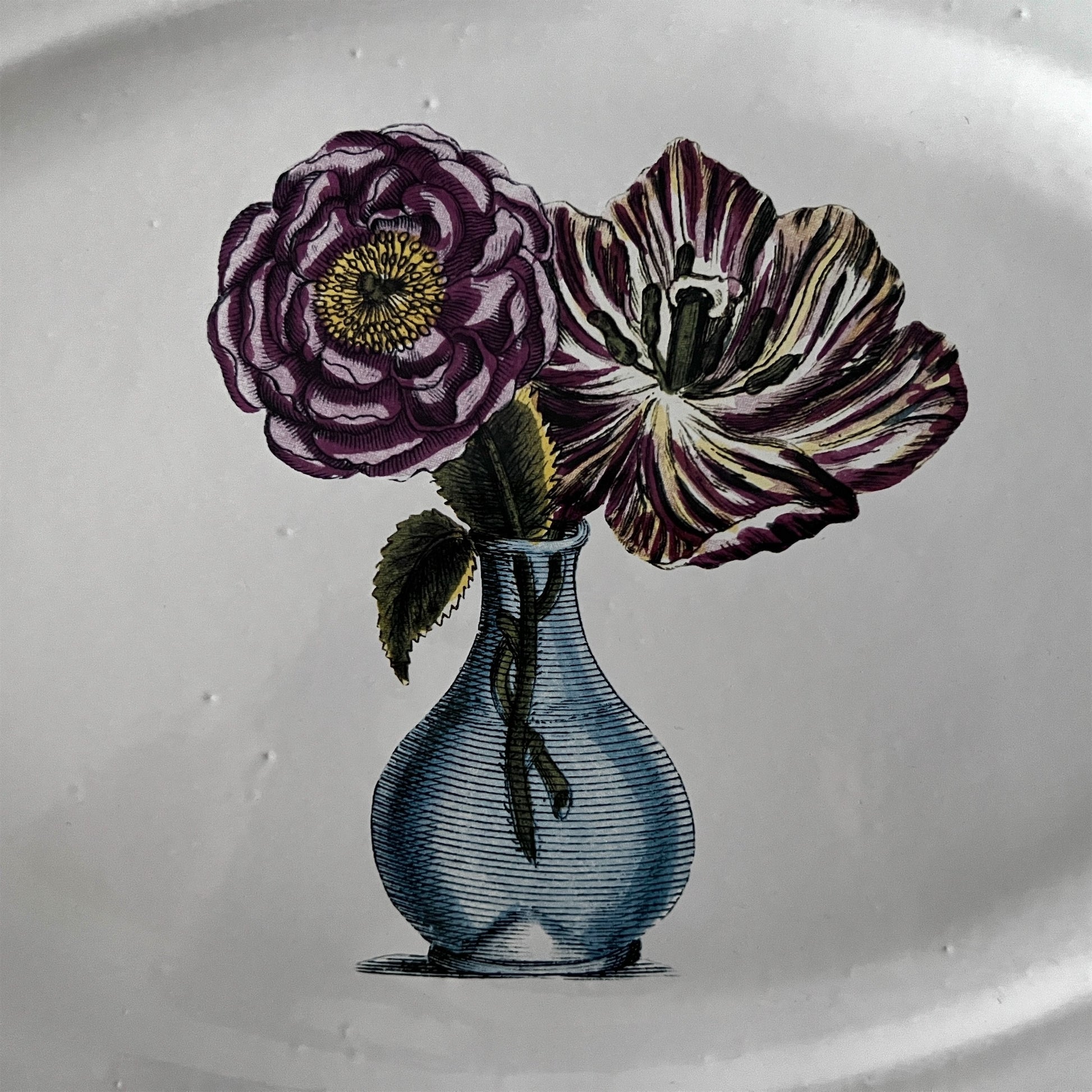 【Astier de Villatte】John Blue Vase with Flowers プレート