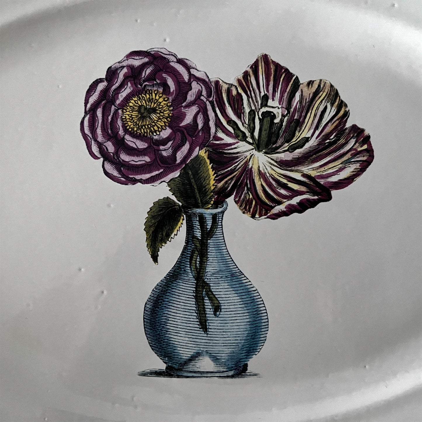 【Astier de Villatte】Blue Vase with Flowers プレート