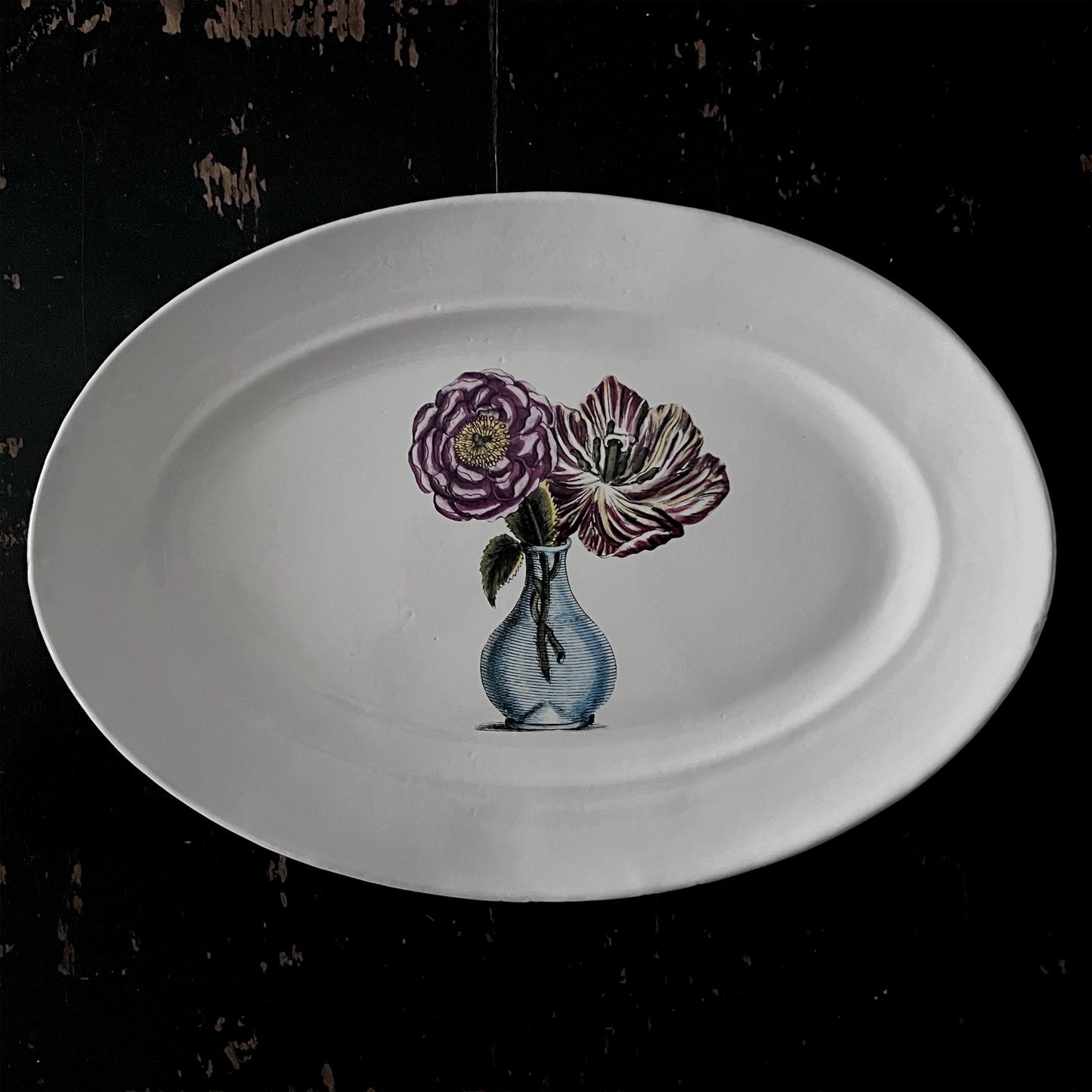 【Astier de Villatte】Blue Vase with Flowers プレート