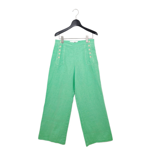 【マルト・デムラン セレクト ファッション】リネンワイドパンツ electric green