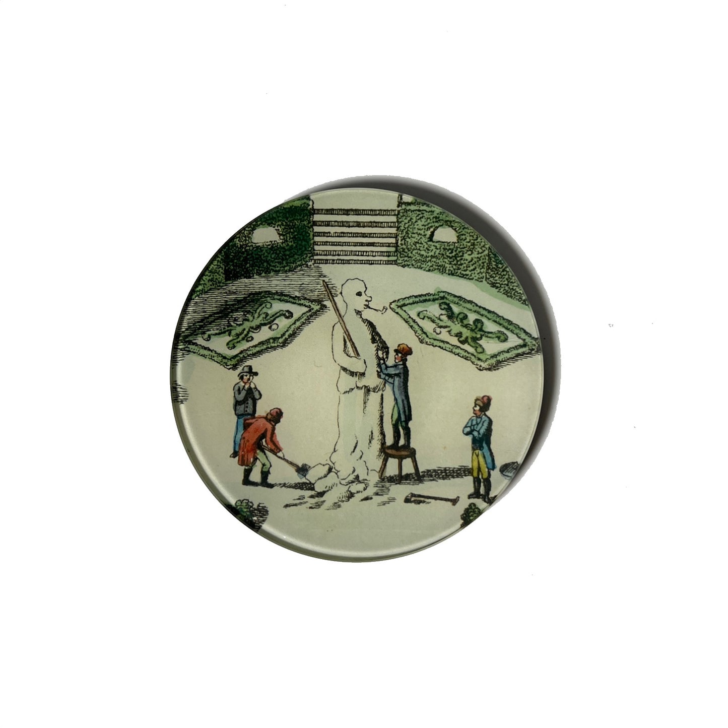 【JOHN DERIAN】デコパージュプレート Winter Garden Snowman 1780