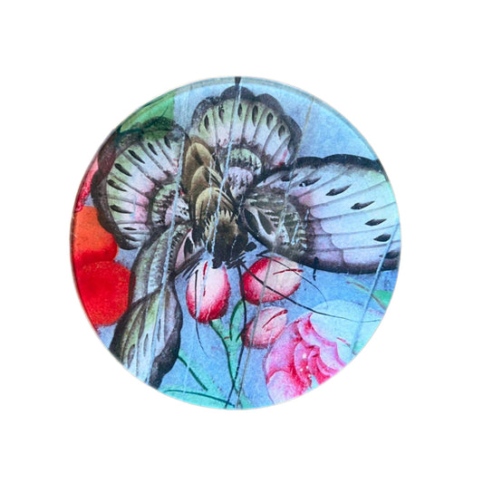 【JOHN DERIAN】デコパージュプレート 18c Fan Detail - Butterfly
