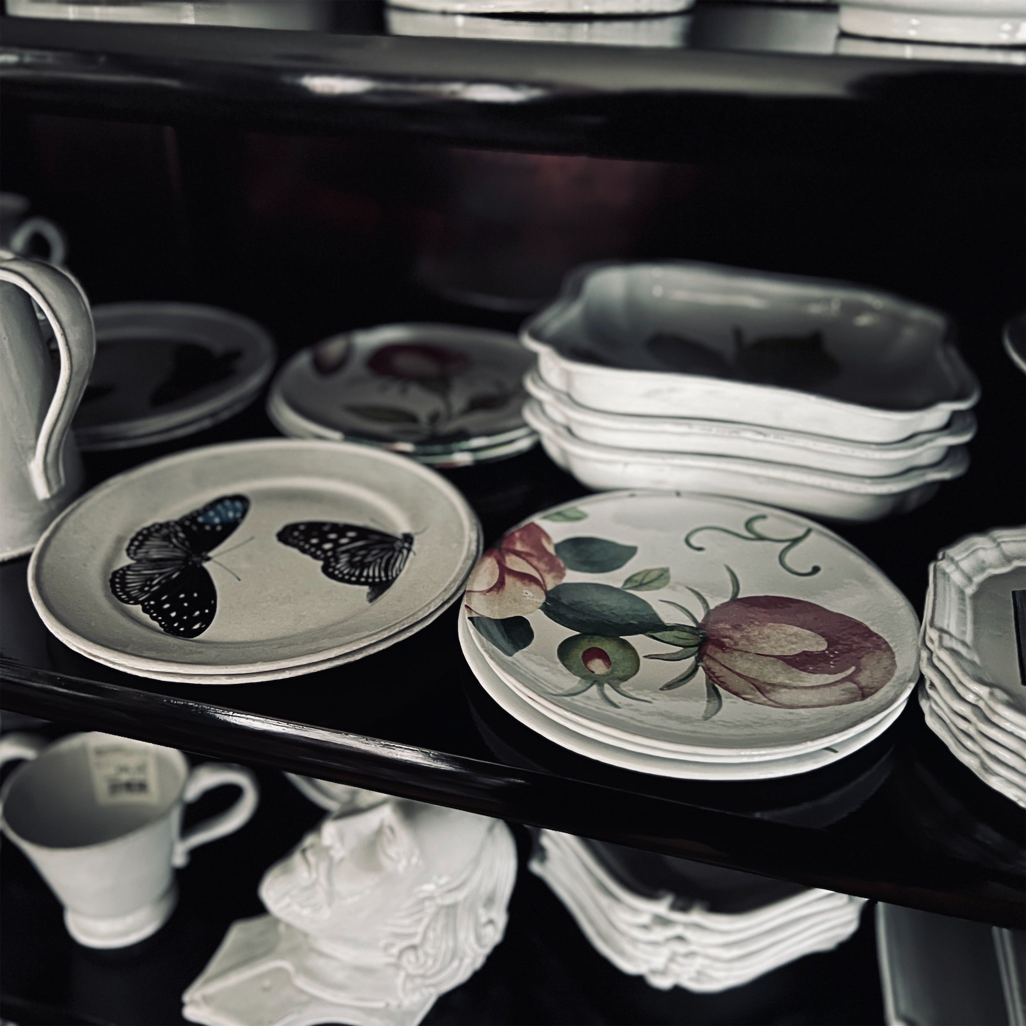 Astier de Villatte】18th c Fan / Sweet Rose プレート | フィール