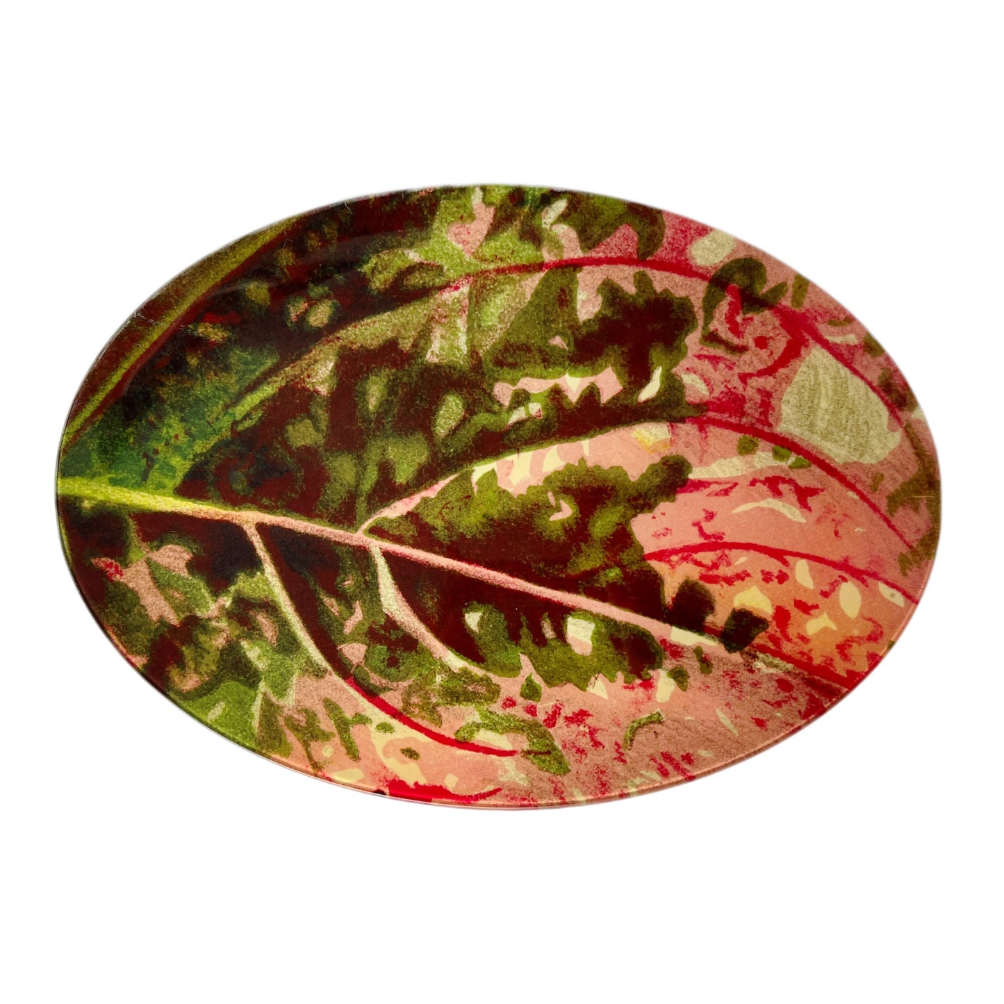 【JOHN DERIAN】デコパージュプレート Variegated Pink Coleus Leaf