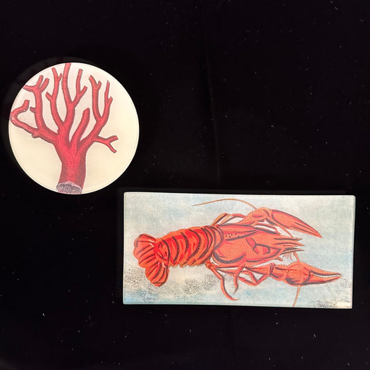 【JOHN DERIAN】デコパージュプレート Painted Lobster